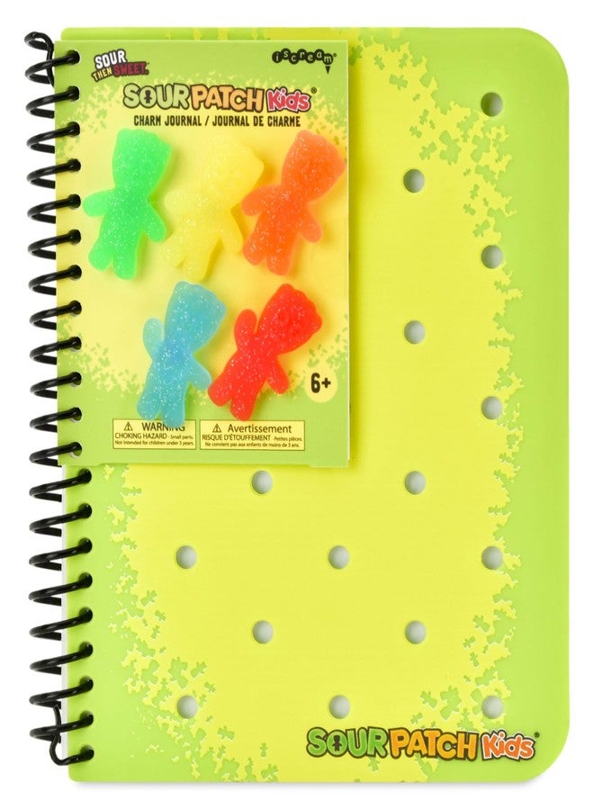 iscream Sour Patch Kids Soft Touch Cover Spiral-Bound Lined Page 7" Charm Journal with 5 Charms - Image 1